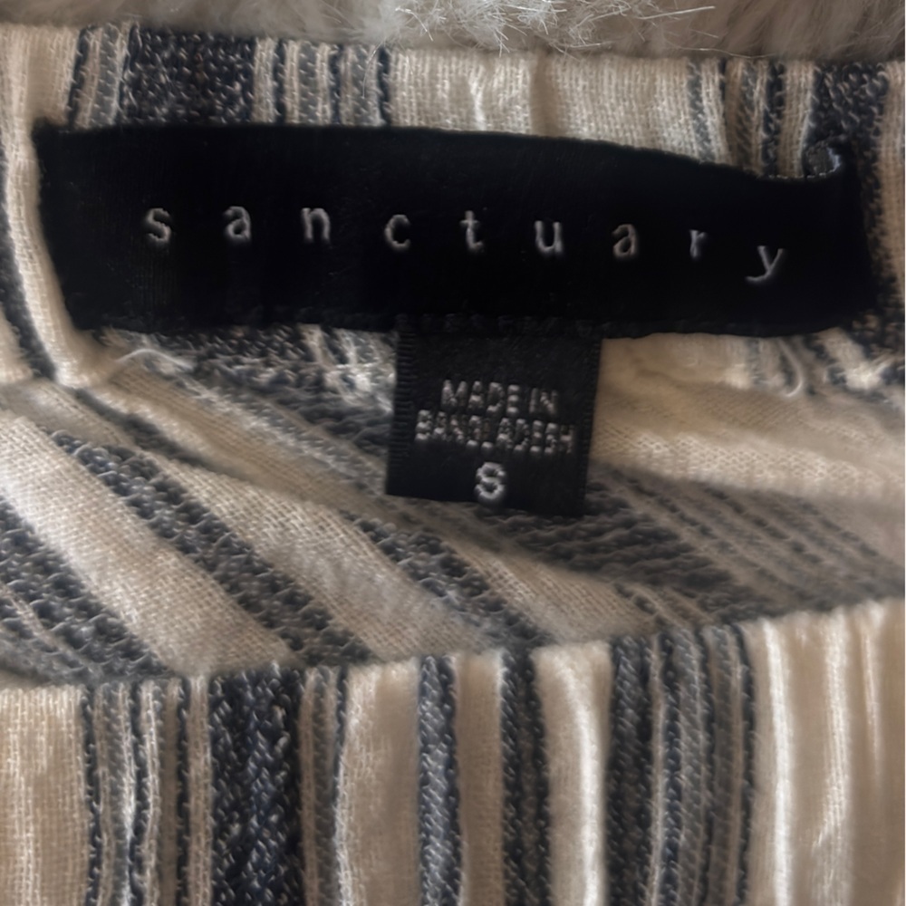 Sanctuary Off-Shoulder Striped Bell Sleeve Blouse | Size Small - Picture 5 of 6